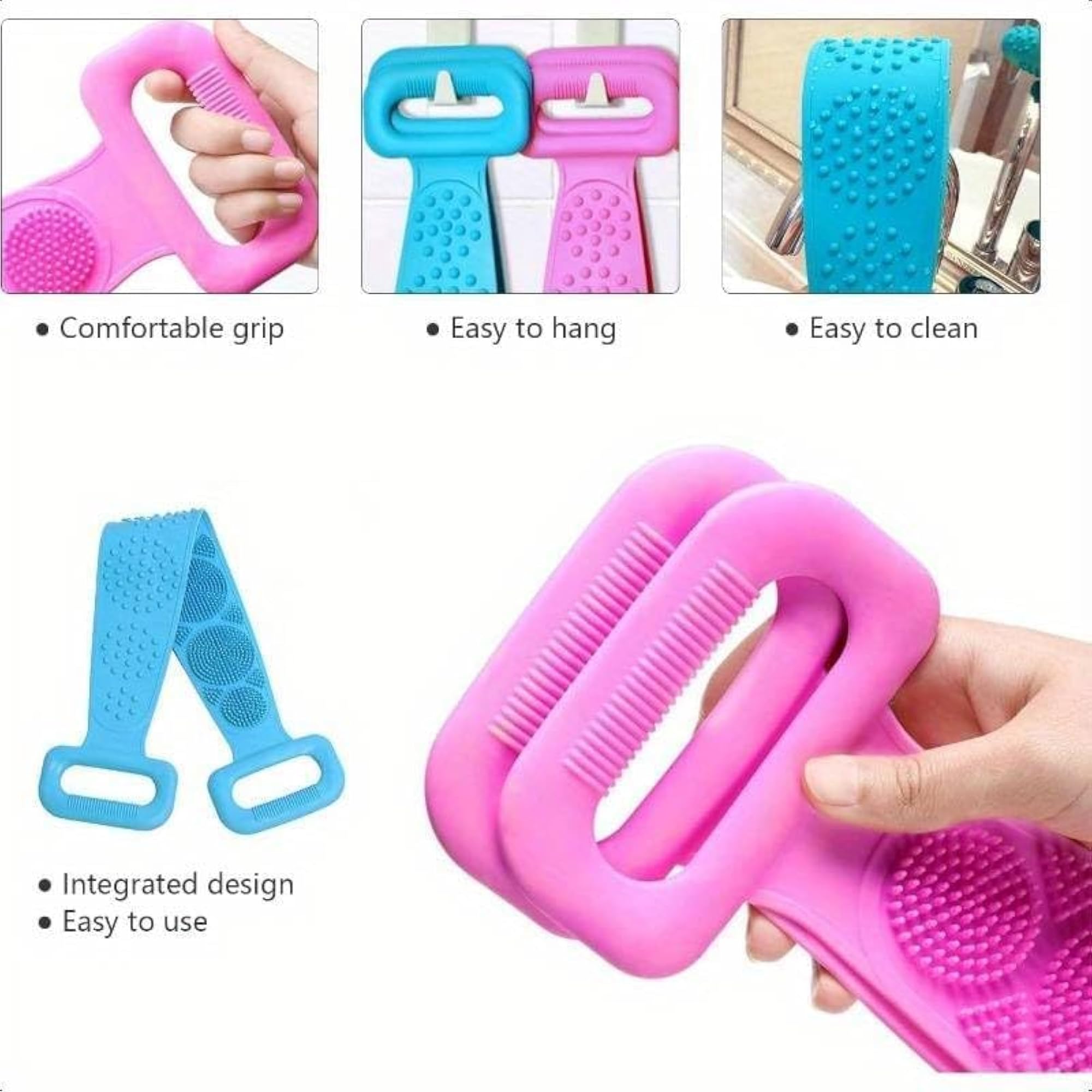 Double-Sided Silicone Bath Body Scrubber for Shower